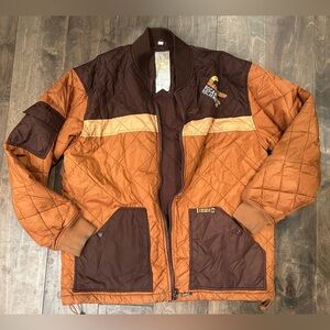 Rocawear Jacket‎ ROC Denim Corp Brown Quilted Puffer Color Block Large
